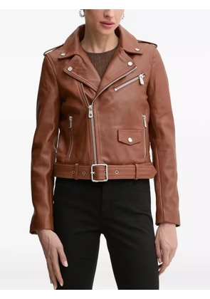 PINKO leather biker jacket - Brown