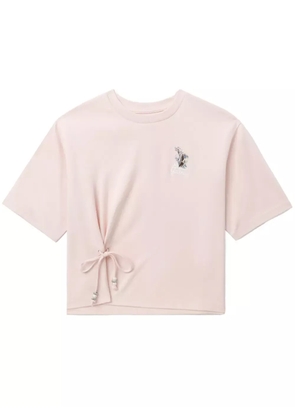 Musium Div. lace-up cotton T-shirt - Pink