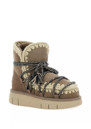 Mou 40mm crochet-detail lace-up boots - Brown