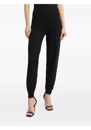 Armani Exchange logo-plaque knit trousers - Black