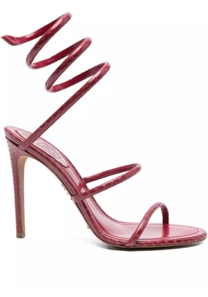 René Caovilla 80mm Cleo spiral-wrap leather sandals - Red