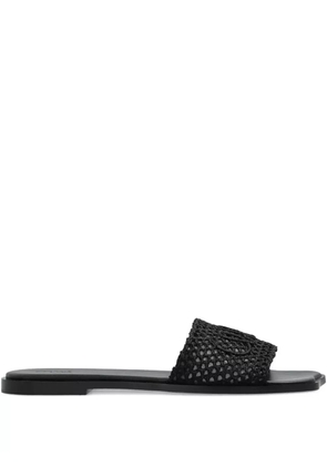 Chloé crochet-effect flat sandals - Black