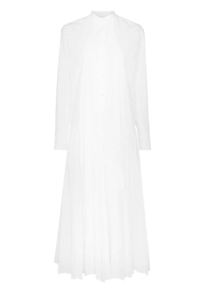 Valentino Garavani pleated cotton-blend poplin dress - White