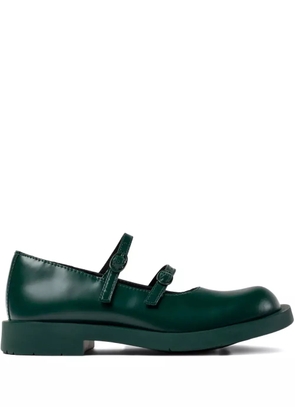 CamperLab 1978 double-buckle leather flat pumps - Green