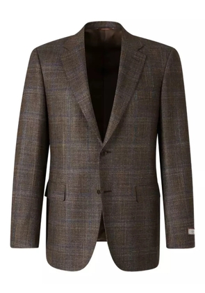 Canali single-breasted checked blazer - Brown