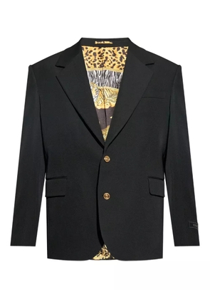Versace gold-button wool blazer - Black