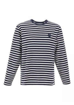 Maison Kitsuné logo-patch striped sweater - Blue