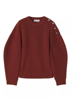 Lanvin button-embellished ribbed sweater - Red
