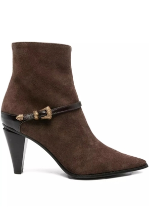 Roberto Festa 80mm buckle-strap ankle boots - Brown