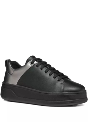 Geox metallic panel leather sneakers - Black