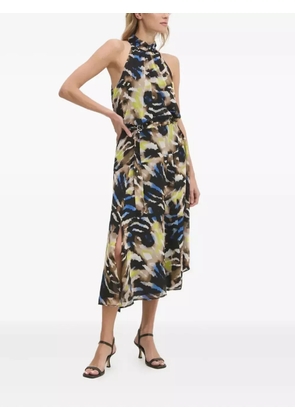 DKNY high-neck abstract-print dress - Black