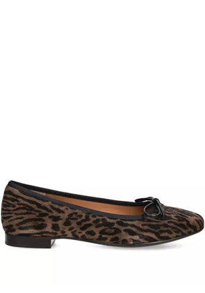 BILLI BI leopard-print bow ballet flats - Brown