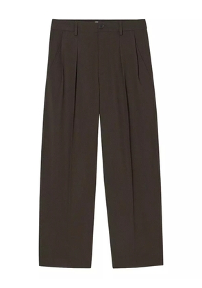 Closed pleated wide-leg trousers - Green