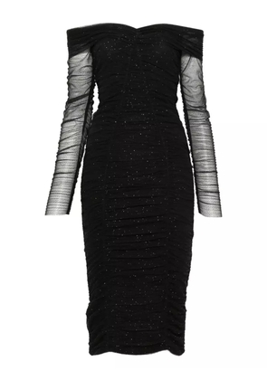 NISSA off-shoulder sequin-embellished mini dress - Black