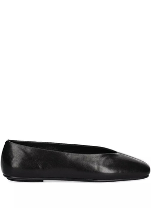 Jeffrey Campbell square-toe leather flats - Black