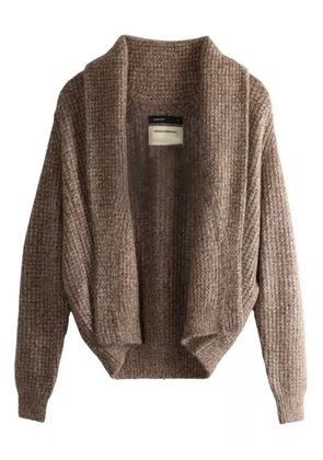 Frenckenberger shawl-collar ribbed cardigan - Brown