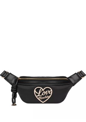 Love Moschino logo-plaque belt bag - Black