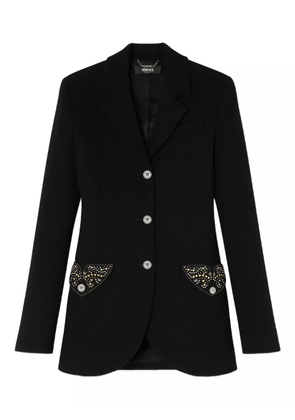 Versace embellished pocket wool jacket - Black