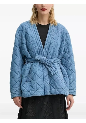 MUNTHE quilted belted denim jacket - Blue