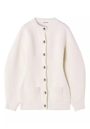 Lanvin ribbed button cardigan - Neutrals
