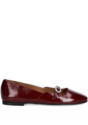 BILLI BI jewel-embellished square-toe flats - Red