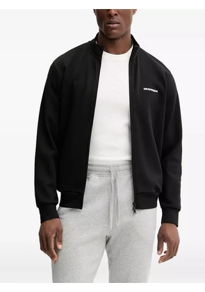 Emporio Armani zip-up logo sweater - Black