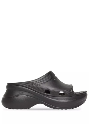 Balenciaga X Crocs perforated rubber slides - Black