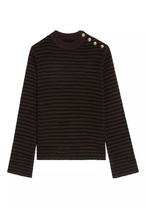 Zadig&Voltaire striped button-detailed sweater - Brown
