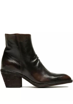 Officine Creative Sydne 008 zip leather boots - Brown