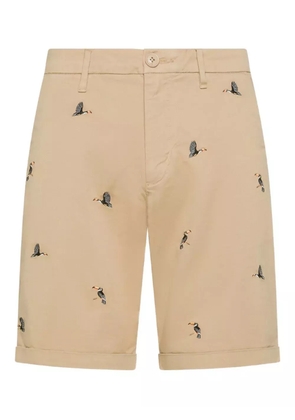 Sun68 cuffed embroidered shorts - Neutrals