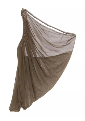 Norma Kamali Diana one-shoulder draped top - Green