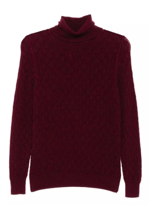 N.Peal lace stitch sweater - Red