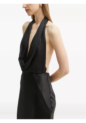 Bardot cowl-neck backless maxi dress - Black