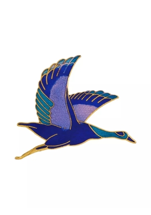 Susan Caplan Vintage cloisonné flying goose brooch - Blue
