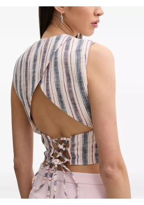 IRO striped V-neck top - Neutrals