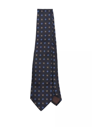 Canali floral-pattern silk tie - Blue