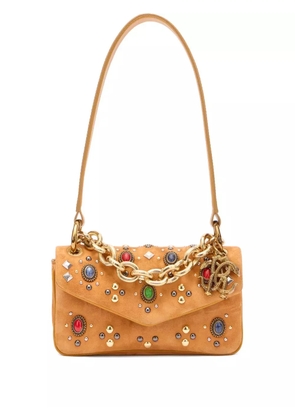 Roberto Cavalli stone-embellished shoulder bag - Neutrals