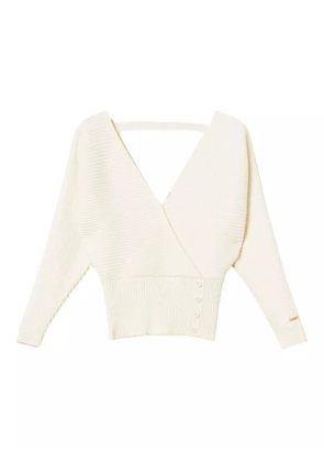 TWINSET rib-knit cross-front sweater - White