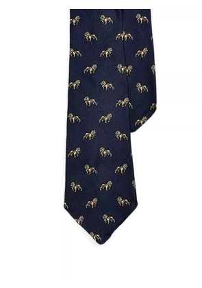 Polo Ralph Lauren lion-print silk tie - Blue