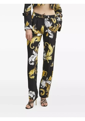 Versace Jeans Couture baroque-print belted trousers - Black