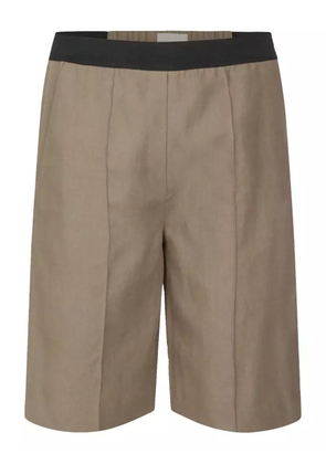 Loulou Banggi linen elastic-waist shorts - Neutrals