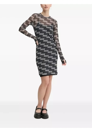 HUGO all-over logo mesh mini dress - Black
