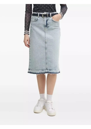 Joop! Romy frayed-hem denim midi skirt - Blue