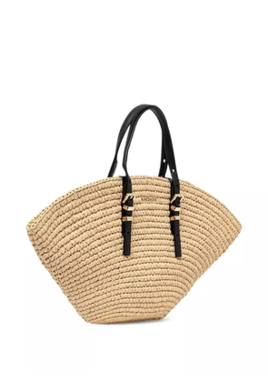Michael Michael Kors small Isa hand-knit straw tote bag - Neutrals