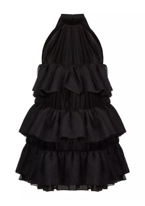 Nina Ricci halterneck tiered mini dress - Black
