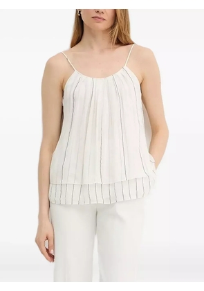 BOSS tie-back horizontal-stripes blouse - White