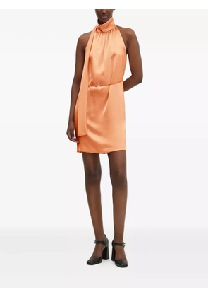 HUGO halter-neck satin mini dress - Orange