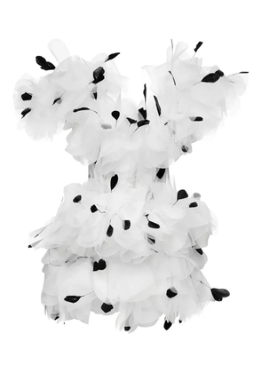 Ana Radu feather-embellished ruffled dress - White