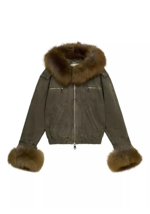Blumarine fur-trimmed bomber jacket - Green