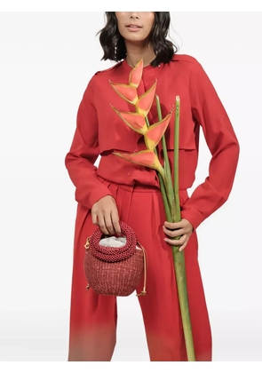 Aranaz mini Carmen beaded-embellished tote bag - Red